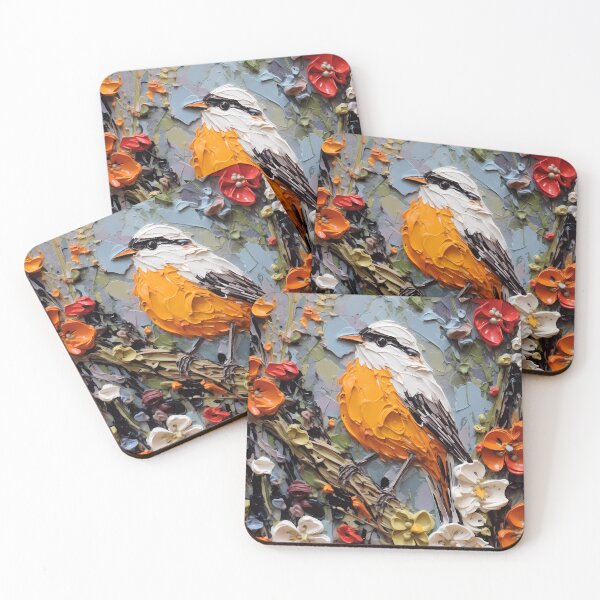 Item preview, Flowers and birds artistic texture impasto brush strokes abstract decorative painting29 designed and sold by UnaWu533.