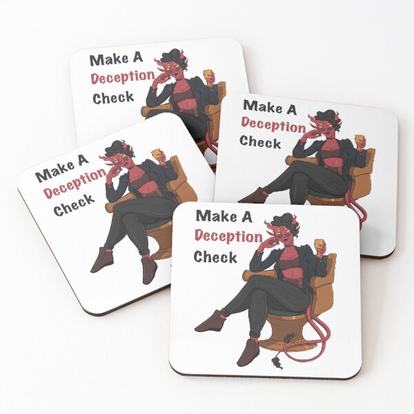 Item preview, Make A Deception Check | DnD Illustration | Tiefling Art designed and sold by Karli Mogen.