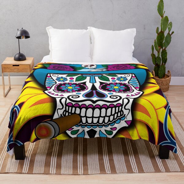 Item preview, Many Day of the Dead Items - FIRE Sugar Skull Poster - Halloween designed and sold by Billers Art.