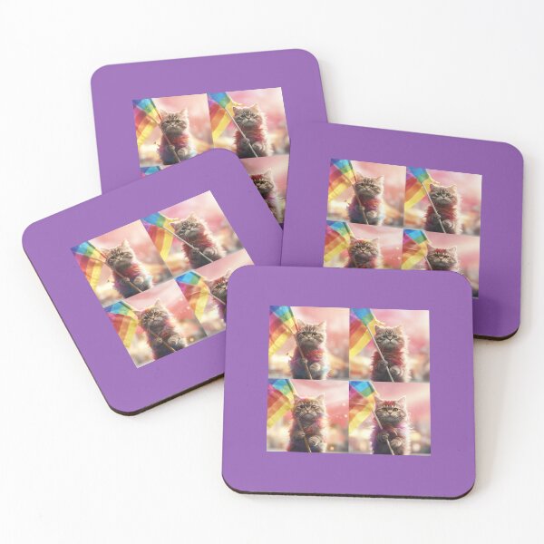 Item preview, Cute rainbow cats with colorful rainbow flags  designed and sold by Earth Nature Creations.