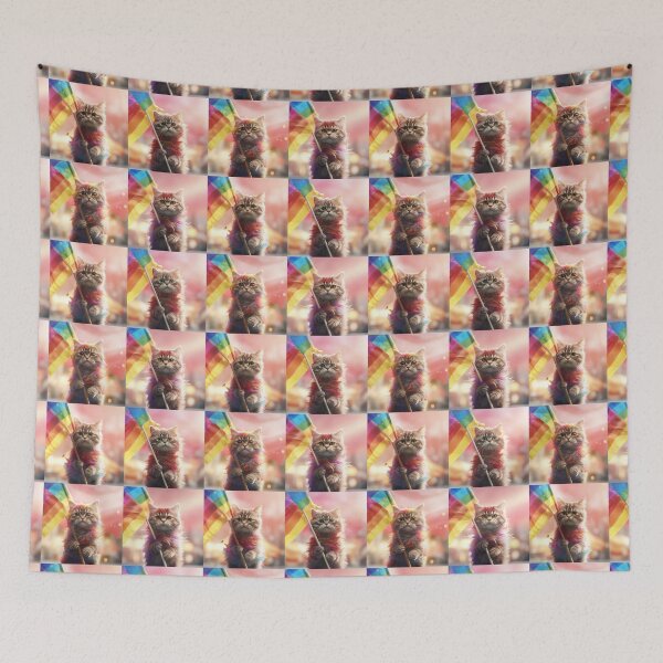 Item preview, Cute rainbow cats with colorful rainbow flags  designed and sold by Earth Nature Creations.