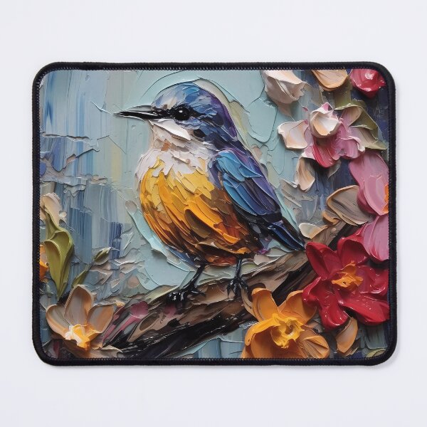 Item preview, Flowers and birds artistic texture impasto brush strokes abstract decorative painting30 designed and sold by UnaWu533.