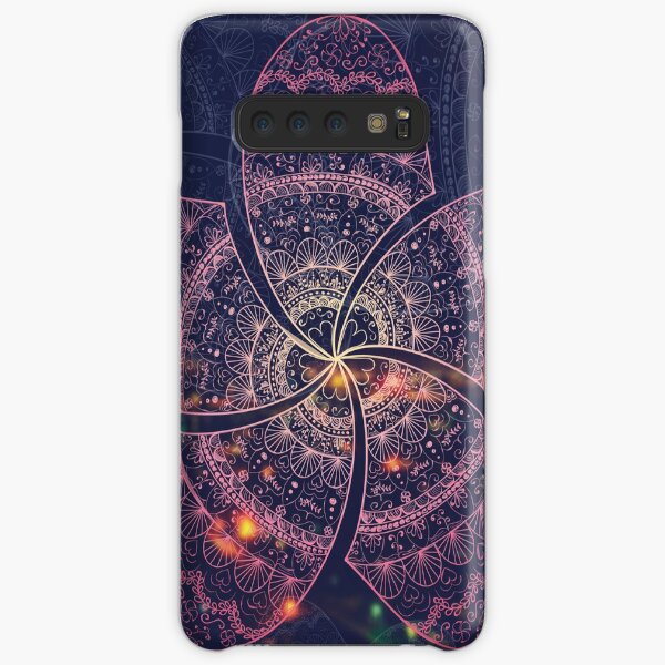 hippie pink frangipani mandala on gold coast night bokeh Samsung Galaxy Snap Case