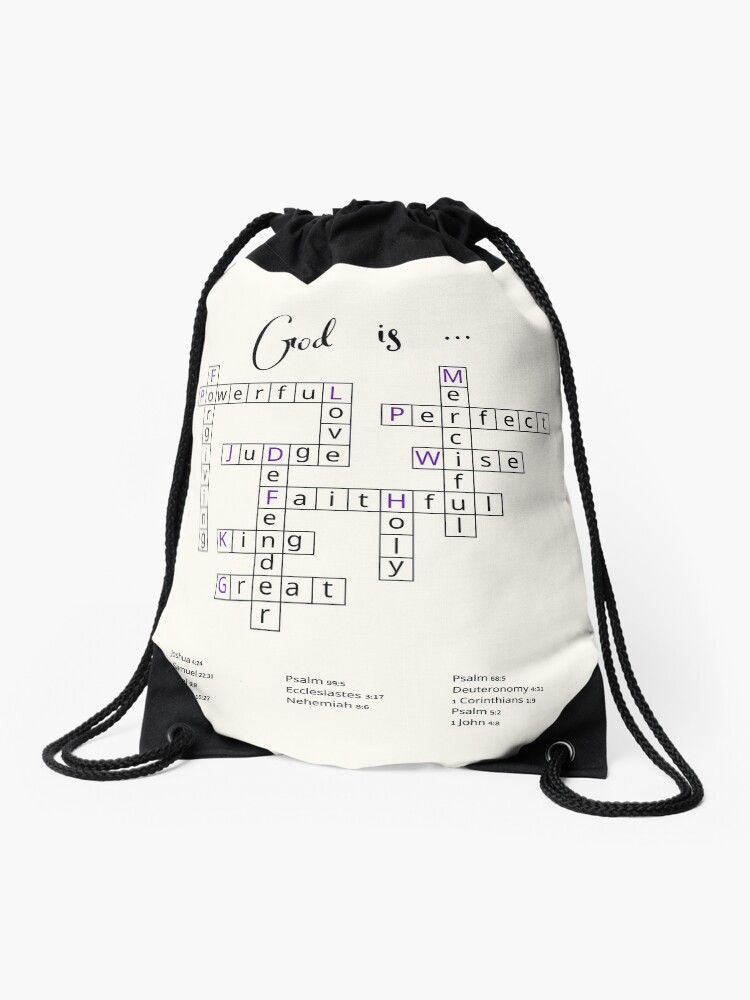 Mochila saco for Sale con la obra «Divertido crucigrama Dios es