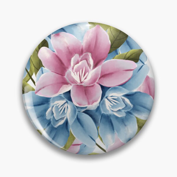 Item preview, Blue and pink flowers designed and sold by Imgr00t.