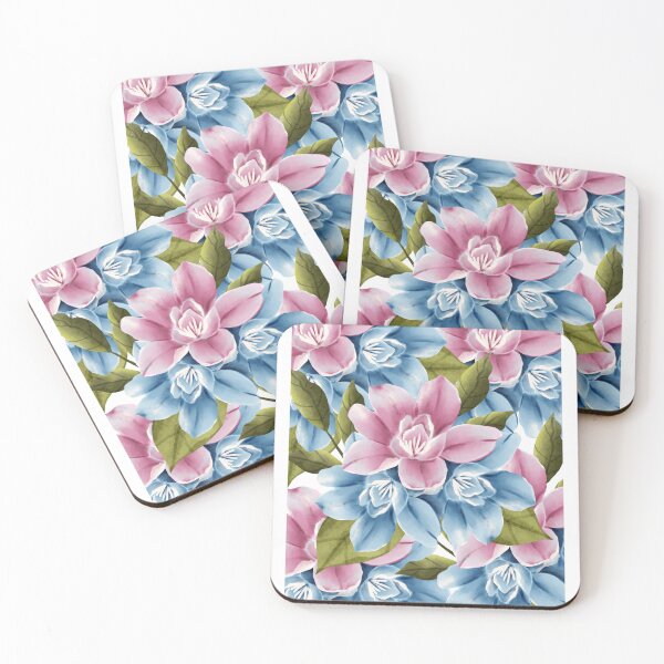 Item preview, Blue and pink flowers designed and sold by Imgr00t.