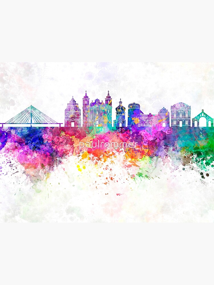 Przemysl skyline in watercolor background by paulrommer
