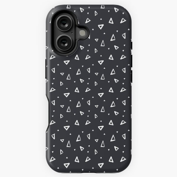 Retro Chic: Geometric White Triangles on a Black Background iPhone Tough Case