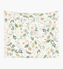 Botanische Frühlingsblumen Wandbehang