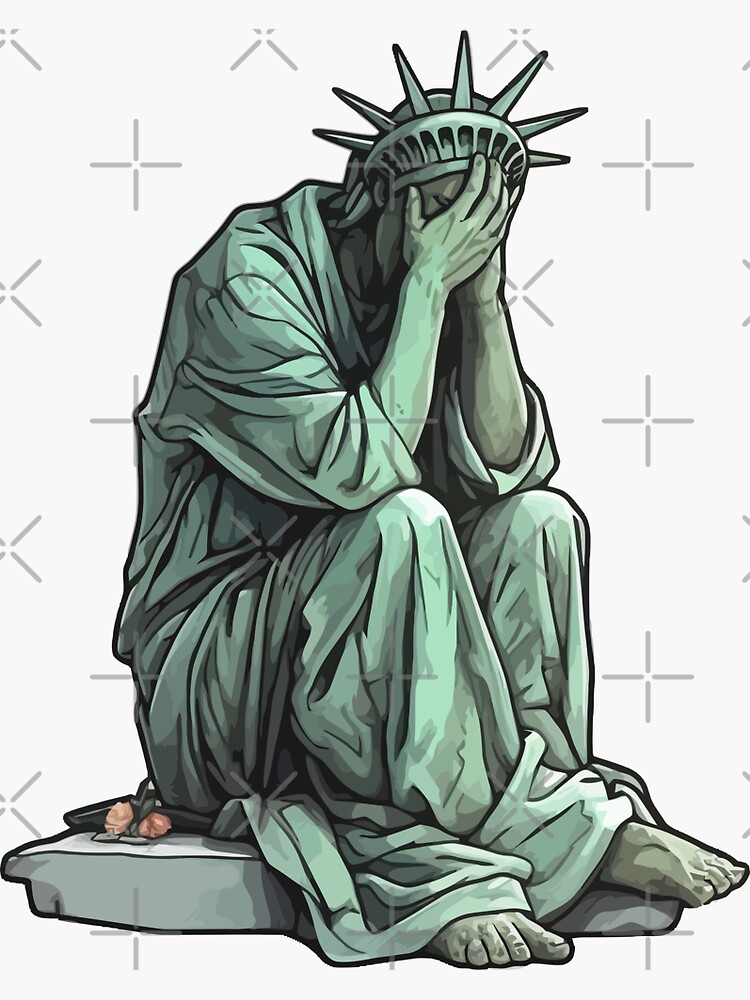 "Statue of liberty crying" Sticker for Sale by CyberYogi Redbubble