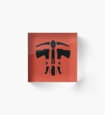 Rust Pickaxe and Hatchet symbol Acrylic Block