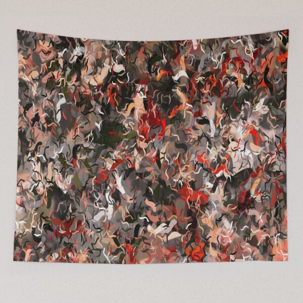 Aperçu de l'œuvre Confetti Abstract in Shades of Red and Cream créée et vendue par Trevor Hirst.