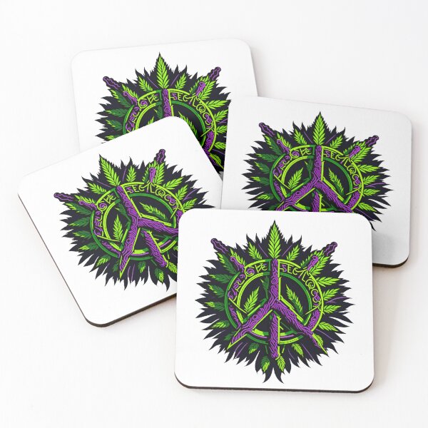Item preview, Peace symbol with cannabis elements designed and sold by ZirumsGarden.