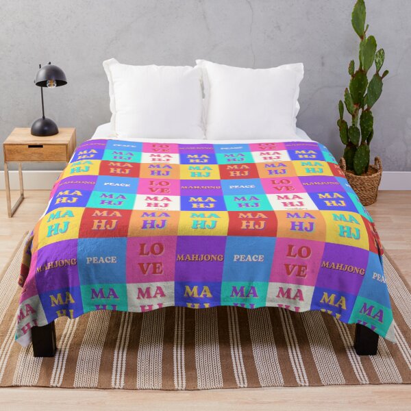 Item preview, Mahjong MAHJ Mah Jongg Peace Love Mahjong Pop Art designed and sold by ModernMahjong.