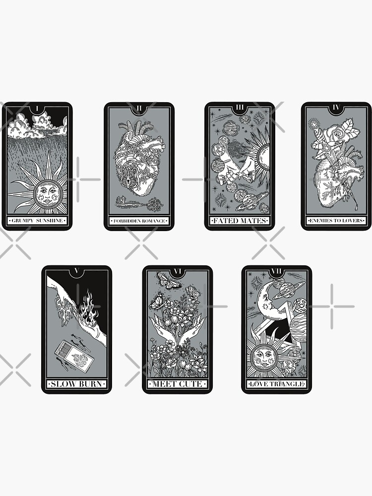 Book Trope Tarot Card Sticker Pack Sticker For Sale By Elizabethianart Redbubble 3414