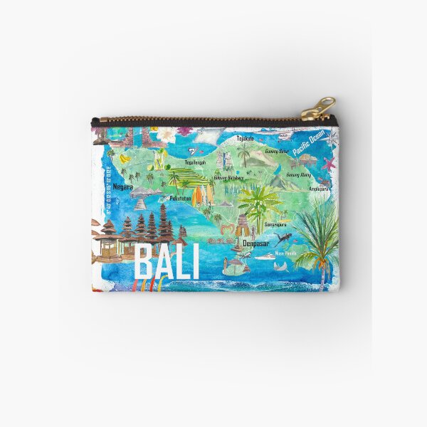 Item preview, Bali Illustrated Island Travel Map with Tourist Highlights of Indonesia designed and sold by artshop77.
