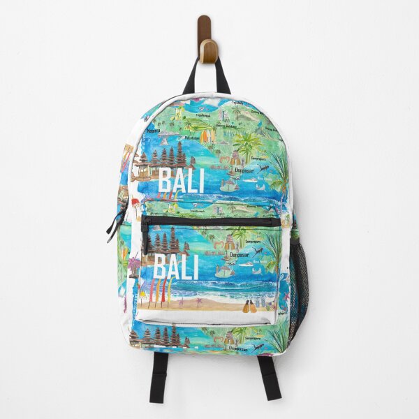 Item preview, Bali Illustrated Island Travel Map with Tourist Highlights of Indonesia designed and sold by artshop77.