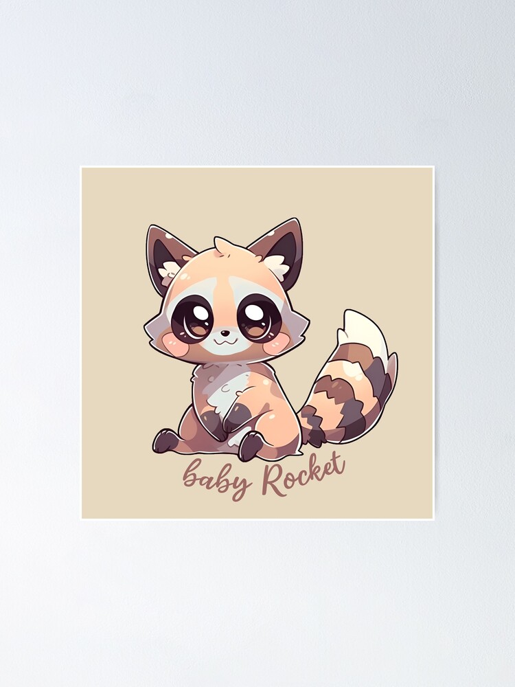 Baby Rocket Raccoon cuteAF | Poster