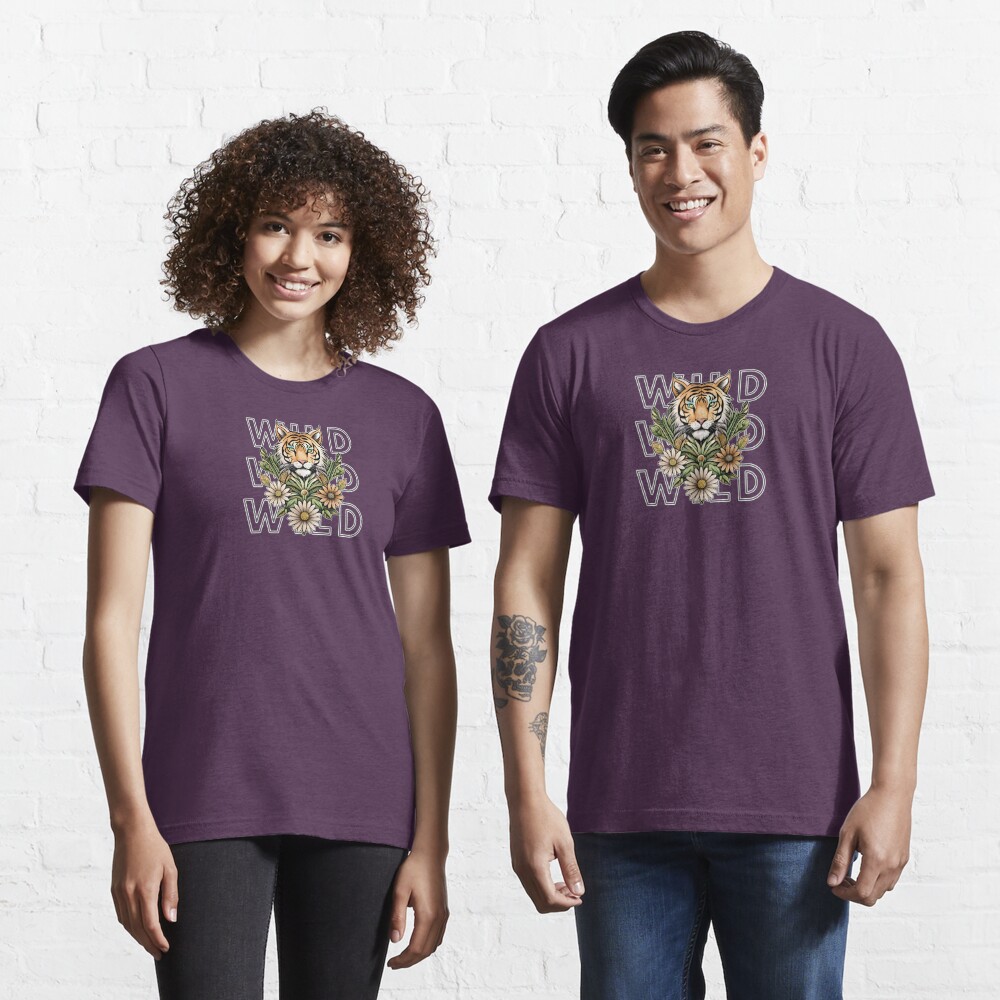 Floral Wild Tiger T-Shirt Fearless Tiger Shirt - TeeUni