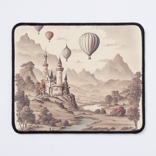 Item preview, Beautiful fantasy valley with air baloons designed and sold by SimpleWallArt.