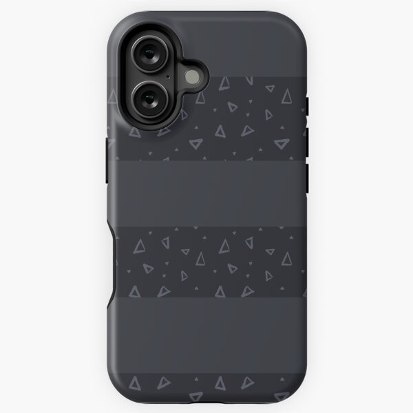 Retro Chic Stripes: Geometric Triangles On Dark Gray Striped Background iPhone Tough Case