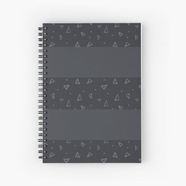 Retro Chic Stripes: Geometric Triangles On Dark Gray Striped Background Spiral Notebook