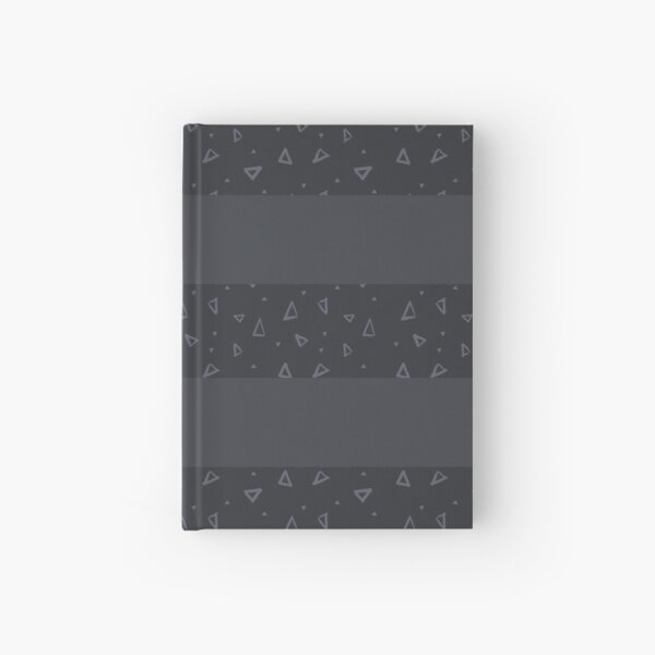 Retro Chic Stripes: Geometric Triangles On Dark Gray Striped Background Hardcover Journal