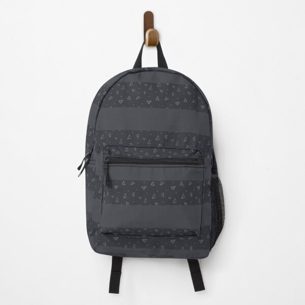 Retro Chic Stripes: Geometric Triangles On Dark Gray Striped Background Backpack