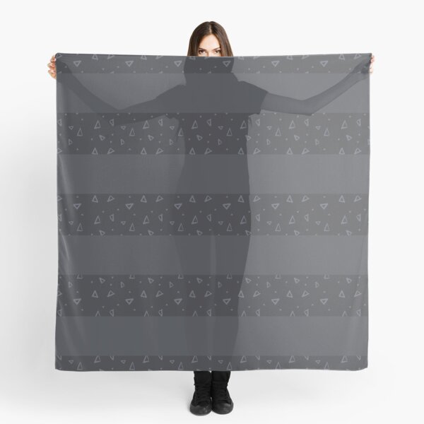 Retro Chic Stripes: Geometric Triangles On Dark Gray Striped Background Scarf