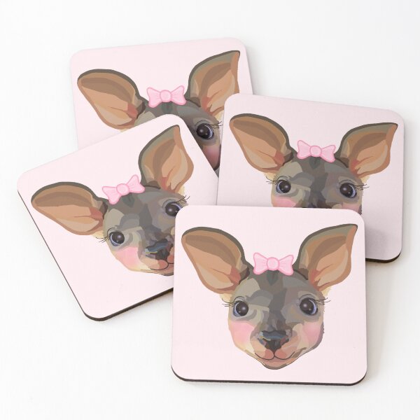 Item preview, Girly Kangaroo Face with Pink Bow designed and sold by Deborah Camp.