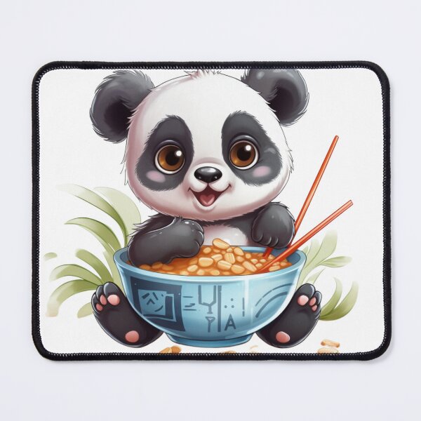 Item preview, cute kawaii panda eating ramen designed and sold by DigitalPixelize.