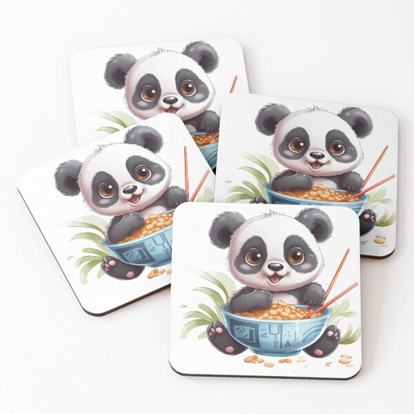 Item preview, cute kawaii panda eating ramen designed and sold by DigitalPixelize.