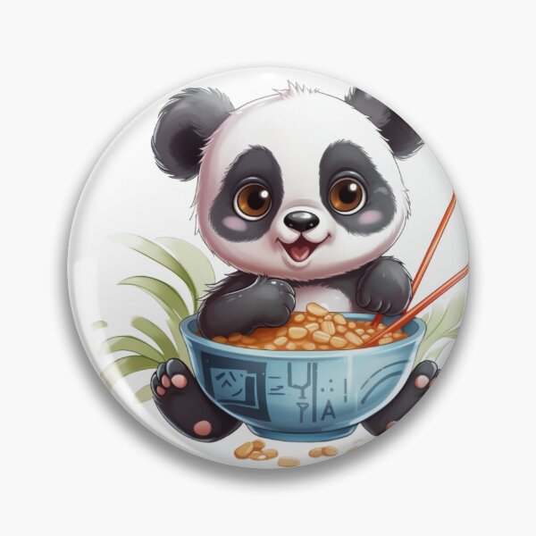 Item preview, cute kawaii panda eating ramen designed and sold by DigitalPixelize.