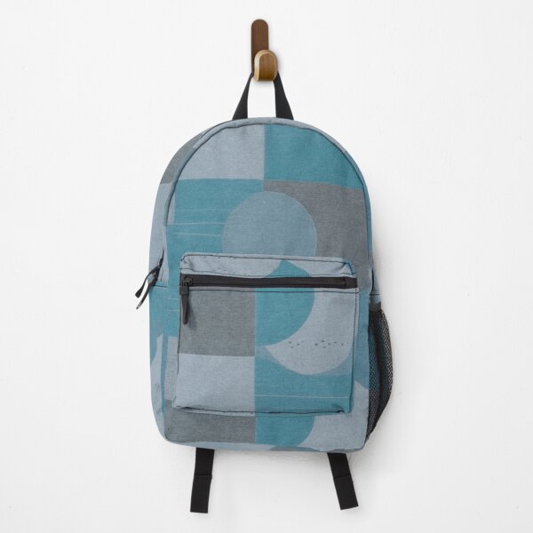 Item preview, Mid-century Modern Minimalist Geometric Design in Blues on Paper Texture designed and sold by Monochrome-Dog.