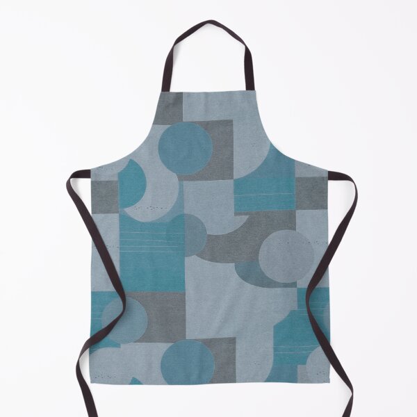 Item preview, Mid-century Modern Minimalist Geometric Design in Blues on Paper Texture designed and sold by Monochrome-Dog.