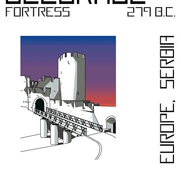 Artwork thumbnail, Kalemegdan Castle in Sunset by TAAIDesign