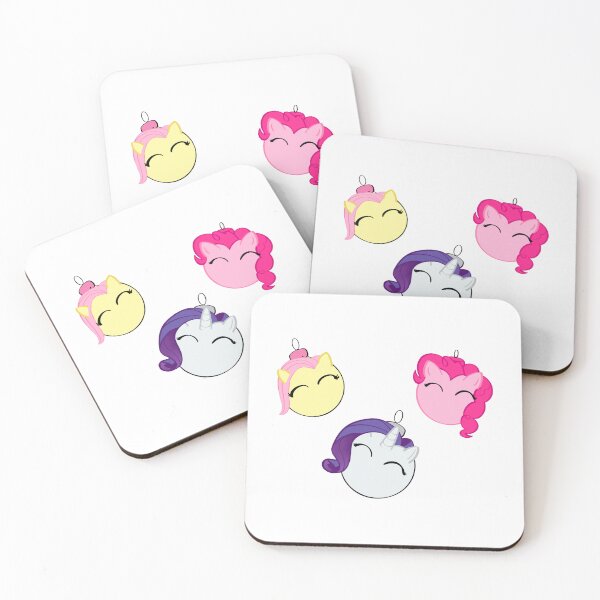 Item preview, Mlp ornaments (Fluttershy, Rarity, and Pinkie) designed and sold by LetYourArtTrav.