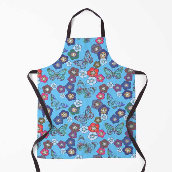 Item preview, Butterfly and Flower pattern blue  designed and sold by Pear Tree Studio.