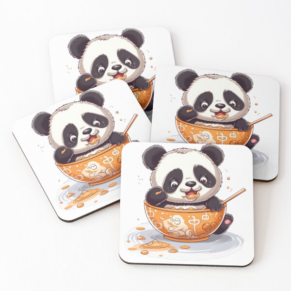 Item preview, kawaii panda eating designed and sold by DigitalPixelize.