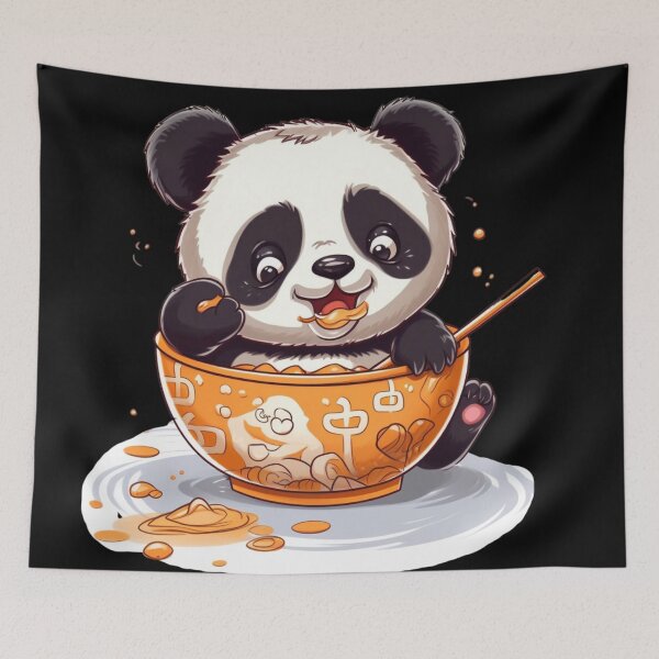 Item preview, kawaii panda eating designed and sold by DigitalPixelize.
