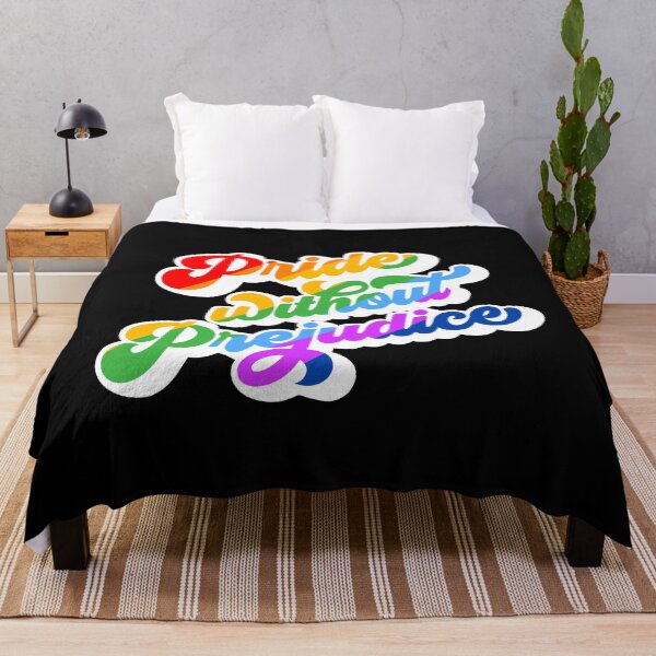 Item preview, Pride without Prejudice - groovy typography to celebrate Pride/LGBTQ in rainbow colours designed and sold by Dominiquevari.