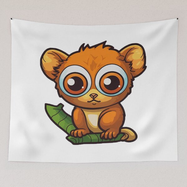 Item preview, Cute cartoon lemur designed and sold by Stickermagician.