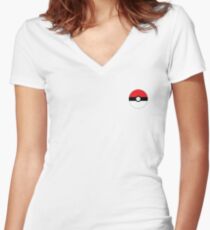 Pokeball Women's Fitted V-Neck T-Shirt