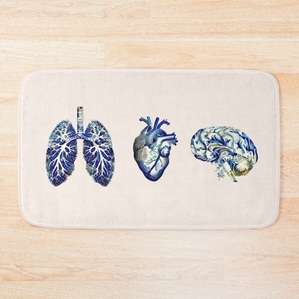 Item preview, Lung, Brain, Heart, set of human organ, blue, anatomy, biology designed and sold by Collagedream.