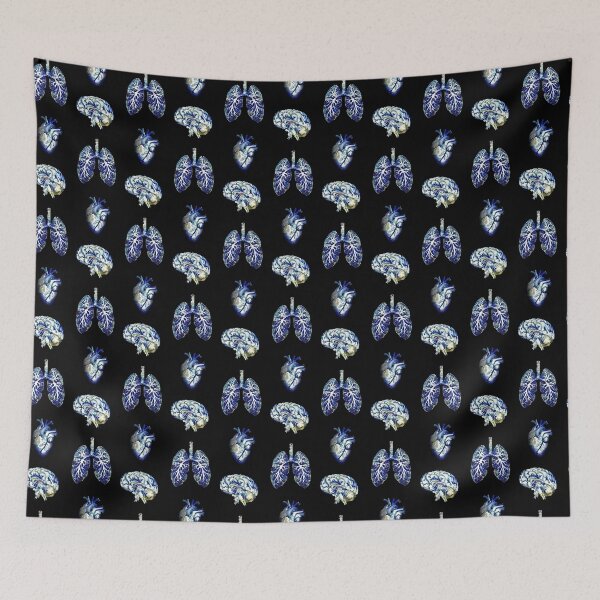 Item preview, Lung, Brain, Heart, set of human organ, blue, anatomy, biology designed and sold by Collagedream.