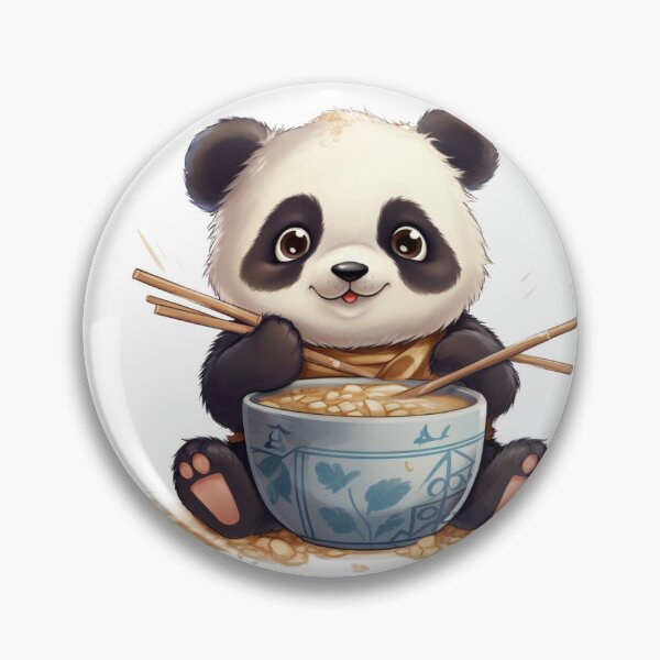 Item preview, kawaii panda bear eating designed and sold by DigitalPixelize.