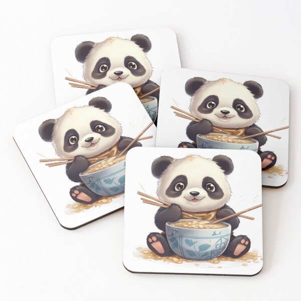 Item preview, kawaii panda bear eating designed and sold by DigitalPixelize.