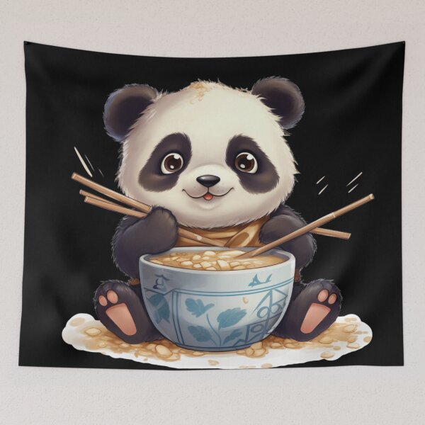 Item preview, kawaii panda bear eating designed and sold by DigitalPixelize.