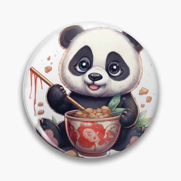 Item preview, Kawaii panda bear eating designed and sold by DigitalPixelize.
