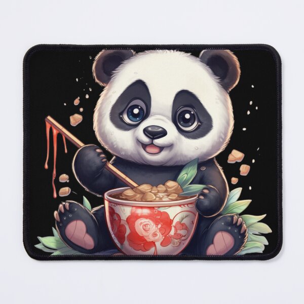 Item preview, Kawaii panda bear eating designed and sold by DigitalPixelize.
